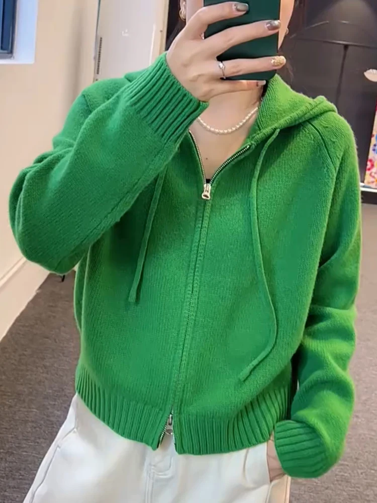 Korean Style High-End Vintage Hooded Knitted Open Cardigan Autumn Winter New plus Size Elegant Slimming Versatile Top
Korean Style High-End Vintage Hooded Knitted Open Cardigan Autumn Winter New plus Size Elegant Slimming Versatile Top