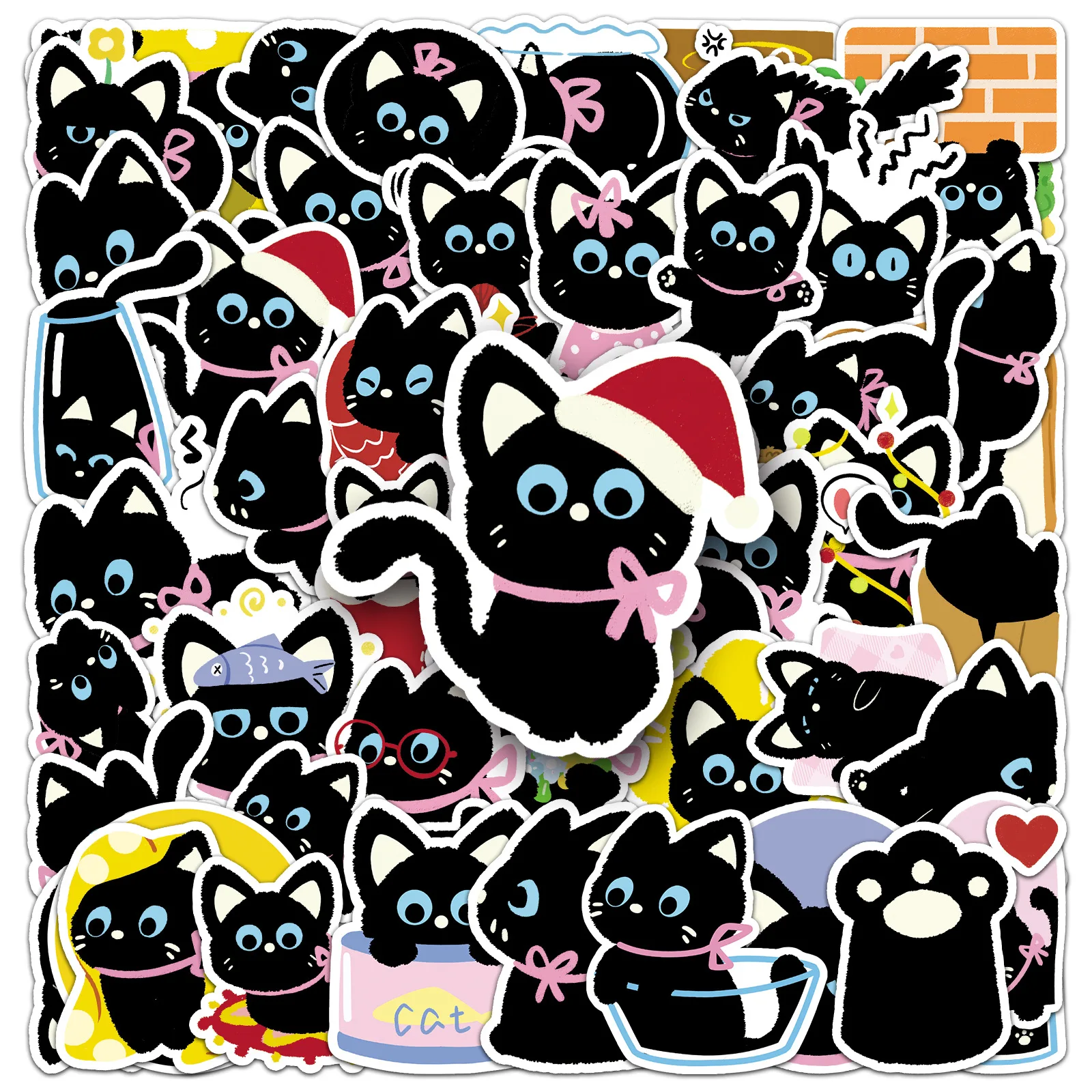50Pcs Cute Black Cat Stickers Kawaii Cat Meme DIY Stickers Scrapbooking Phone Luggage Skateboard Waterproof Decals
50Pcs Cute Black Cat Stickers Kawaii Cat Meme DIY Stickers Scrapbooking Phone Luggage Skateboard Waterproof Decals