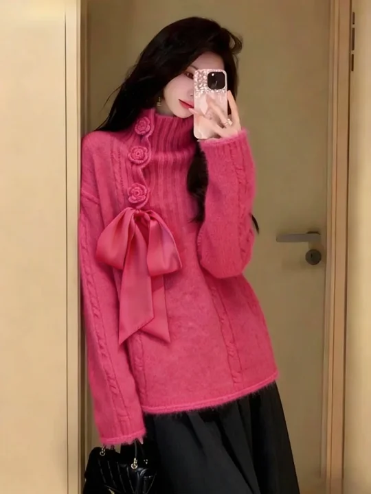 Unique Beautiful Korean Sle Winter Faion ort Knitted Pink Sweater Inner Wear Top High End Sensation Ele Luxury
Unique Beautiful Korean Sle Winter Faion ort Knitted Pink Sweater Inner Wear Top High End Sensation Ele Luxury