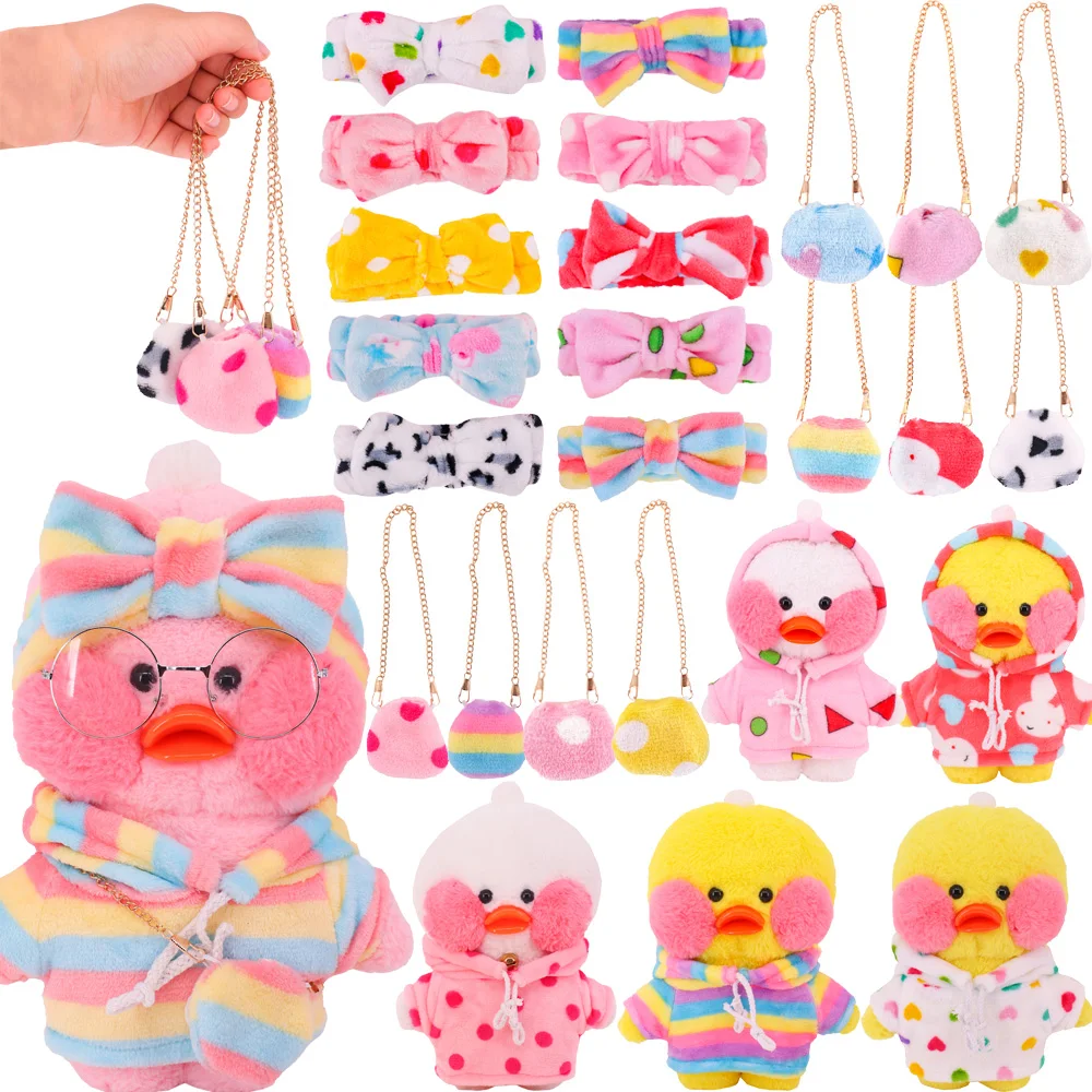 Duck Clothes Plush Sweater Hairband Bag 30 Cm Lalafanfan Plush Stuffed Toy Animal Yellow Duck Dolls,Children's Holiday Gift
Duck Clothes Plush Sweater Hairband Bag 30 Cm Lalafanfan Plush Stuffed Toy Animal Yellow Duck Dolls,Children's Holiday Gift