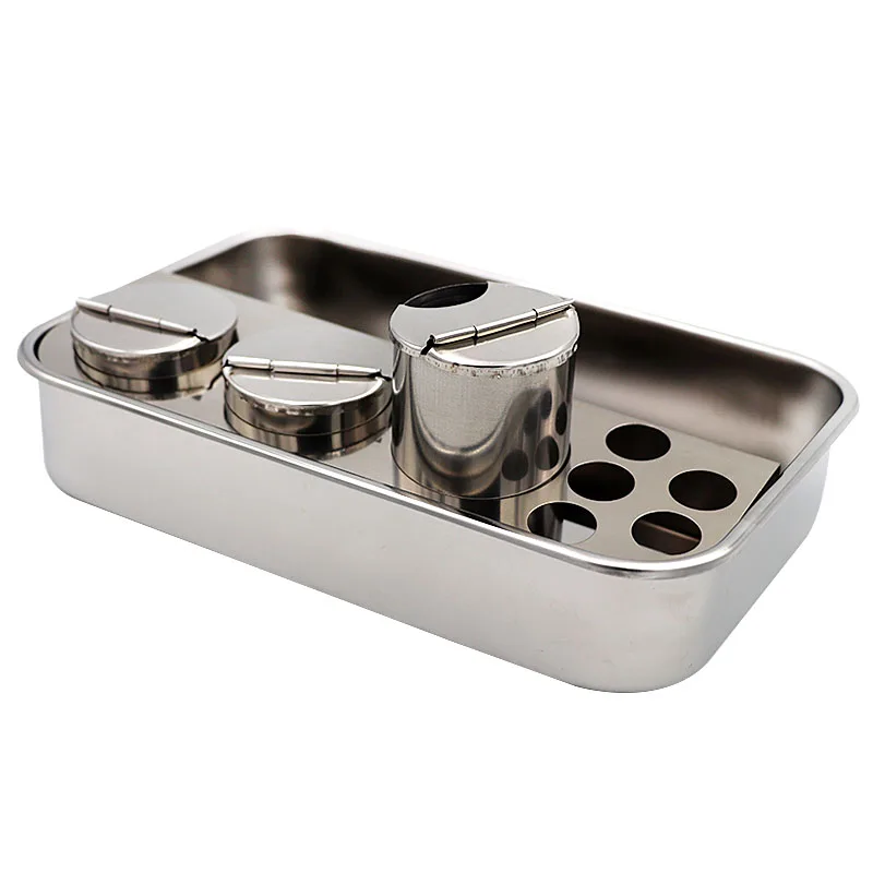 Dental Nail Dressing Plate with 3 or 4 Bottles and 304 Stainless Steel Storage Box for Salon and Dental Sterilization
Dental Nail Dressing Plate with 3 or 4 Bottles and 304 Stainless Steel Storage Box for Salon and Dental Sterilization