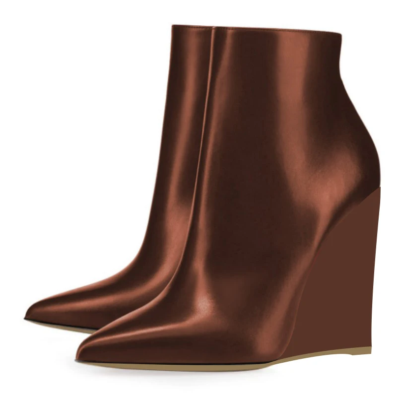 DIZHUANG Sexy women's high heels boots. Brown (red) leather boots. About 11cm heel height Wedges boots Ankle boots Pointed boots
DIZHUANG Sexy women's high heels boots. Brown (red) leather boots. About 11cm heel height Wedges boots Ankle boots Pointed boots