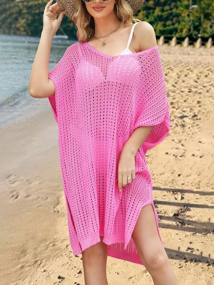 New in Summer Knit V-Neck Sexy Hollow Out Beach Bikini Cover-Ups Ladies Vacation Casual Loose Beachwear Sunscreen Smock Dress
New in Summer Knit V-Neck Sexy Hollow Out Beach Bikini Cover-Ups Ladies Vacation Casual Loose Beachwear Sunscreen Smock Dress
