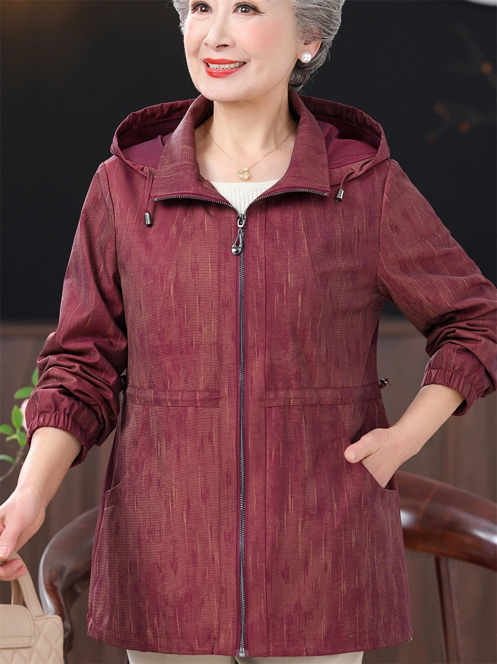 Sli Spring Autumn Hooded Zipper Mommy Jaet Trendy Outerwear Loose andma Top for Middle Aged And ly Women
Sli Spring Autumn Hooded Zipper Mommy Jaet Trendy Outerwear Loose andma Top for Middle Aged And ly Women