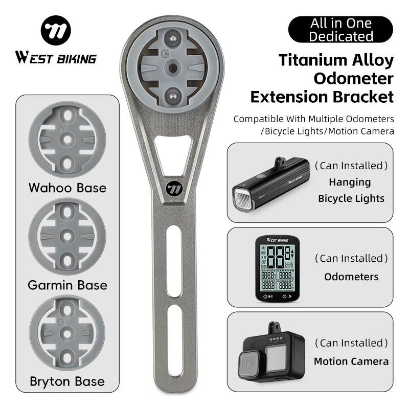 WEST BIKING Bike Odometer Bracket Multifunctional Titanium Alloy Stand Lightweight Adjustment Angle Odometer Extension Bracket
WEST BIKING Bike Odometer Bracket Multifunctional Titanium Alloy Stand Lightweight Adjustment Angle Odometer Extension Bracket