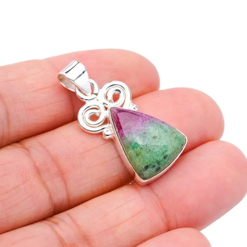 StarGems® Natural Ruby Zoisite Handmade 925 Sterling Silver Pendant 1.25" F4644
StarGems® Natural Ruby Zoisite Handmade 925 Sterling Silver Pendant 1.25" F4644