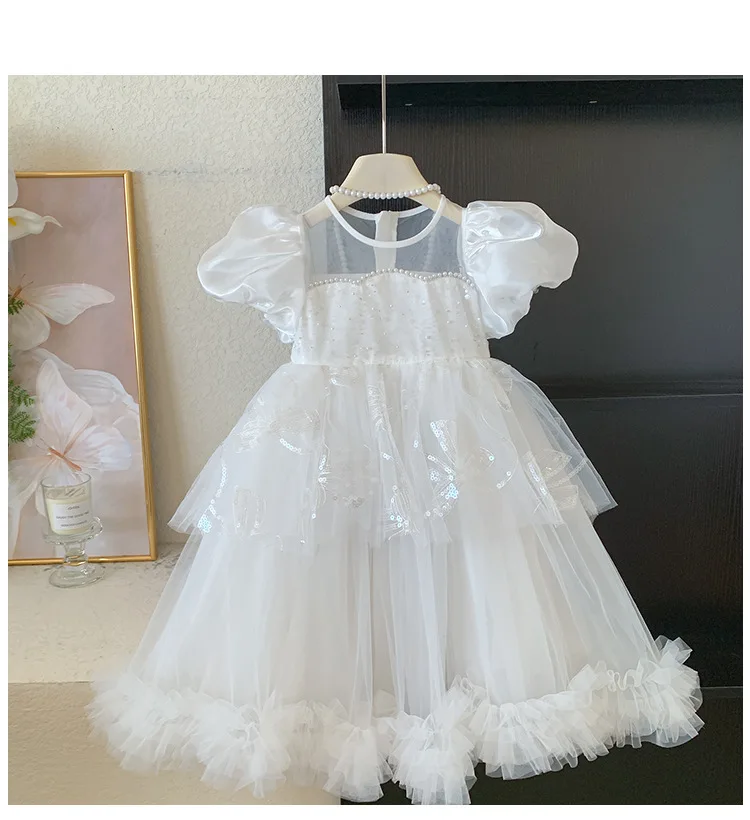 2026 New Baby Summer Girls Boutique White Sequined Puff Sleeve Dress, Princess Kids Sweet Fashion Flower Party Dress 3-8 T
2026 New Baby Summer Girls Boutique White Sequined Puff Sleeve Dress, Princess Kids Sweet Fashion Flower Party Dress 3-8 T