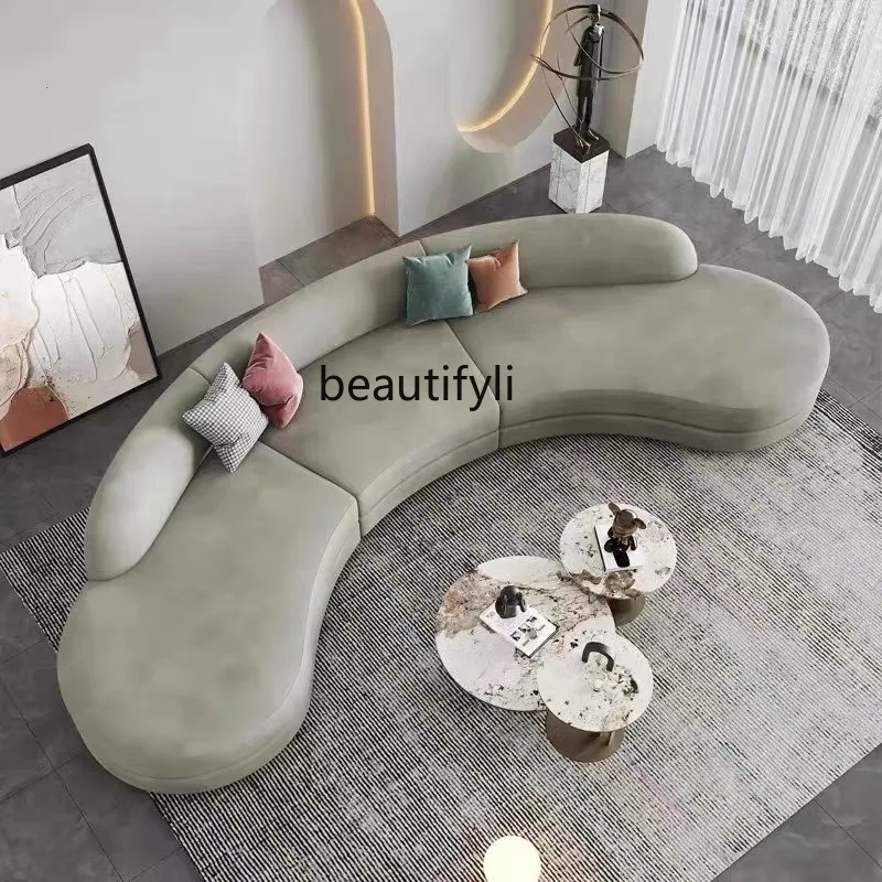 Italian technology cloth curved sofa, large apartment hotel lobby reception fan-shaped semicircle
Italian technology cloth curved sofa, large apartment hotel lobby reception fan-shaped semicircle