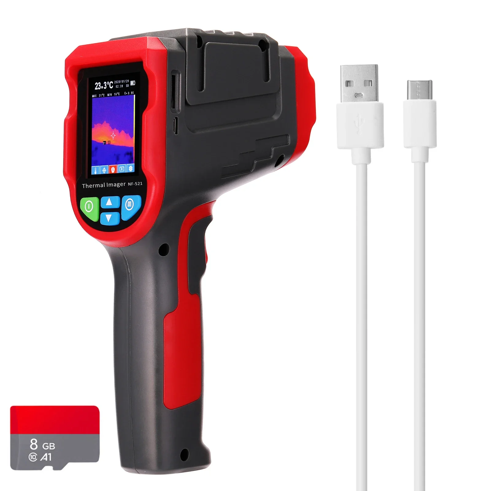 NF-521 Infrared Thermal Imager Portable Infrared Camera Digital Display Heating Detector Handheld Temperature Imaging Imager
NF-521 Infrared Thermal Imager Portable Infrared Camera Digital Display Heating Detector Handheld Temperature Imaging Imager