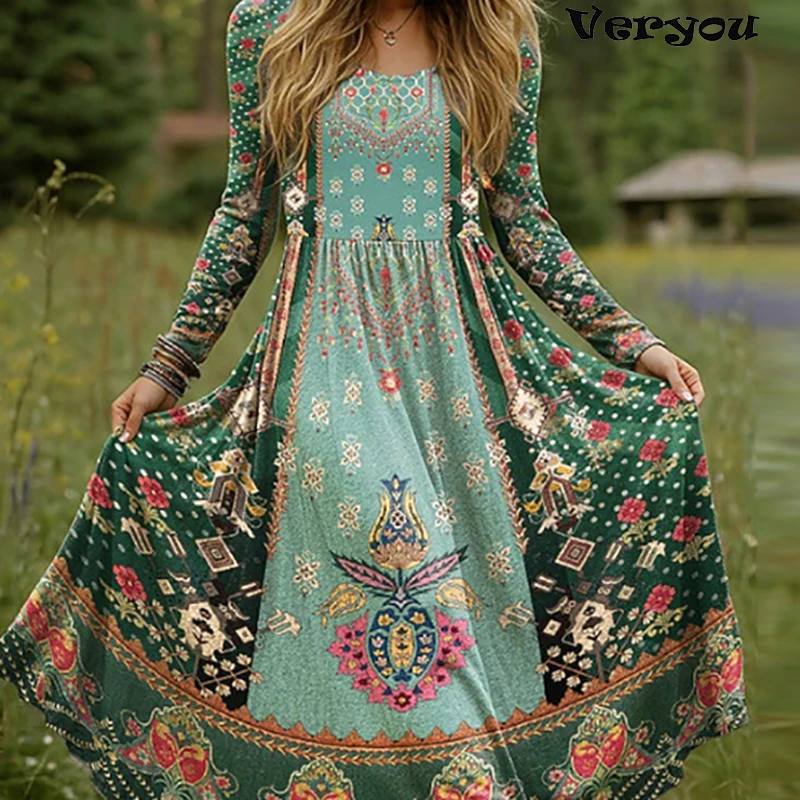 Модные длинные платья с цветочным принтом для женщин, весенне-осеннее богемное платье с длинными рукавами, женские винтажные платья макси с принтом
Модные длинные платья с цветочным принтом для женщин, весенне-осеннее богемное платье с длинными рукавами, женские винтажные платья макси с принтом