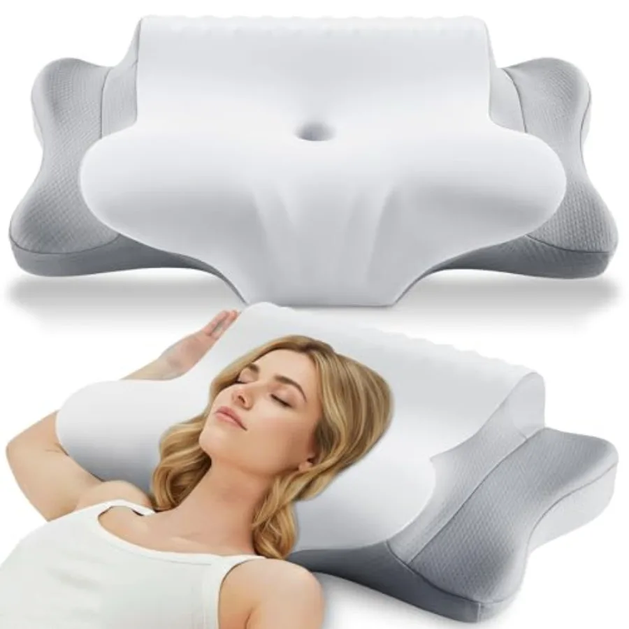 Cervical Neck Pillow for Pain ReliefErgonomic Cooling Orthopedic Neck Pillow with Ice Silk Pillowcase Breathable Memory Foam Co
Cervical Neck Pillow for Pain ReliefErgonomic Cooling Orthopedic Neck Pillow with Ice Silk Pillowcase Breathable Memory Foam Co