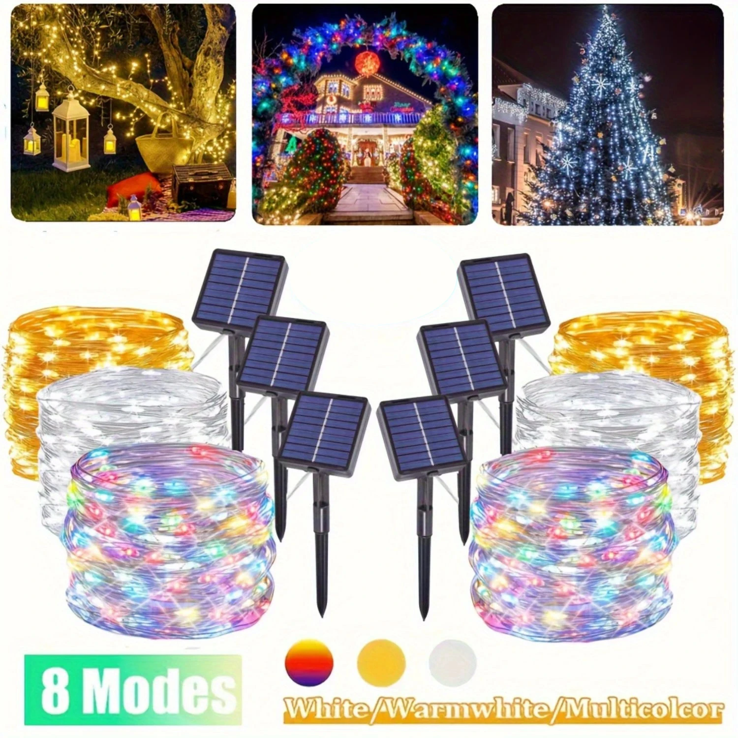 Solar Copper Wire Light String, Fairy Lights, 8 Modes, Suitable for Garden, Party, Wedding, Halloween, Christmas Tree Decoration
Solar Copper Wire Light String, Fairy Lights, 8 Modes, Suitable for Garden, Party, Wedding, Halloween, Christmas Tree Decoration