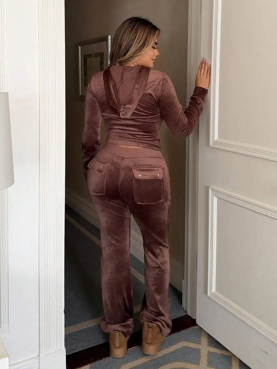 Womens Velvet Two Piece Set Hooded Long Sleeve Wide Leg Pants Casual Lounge Wear
Womens Velvet Two Piece Set Hooded Long Sleeve Wide Leg Pants Casual Lounge Wear