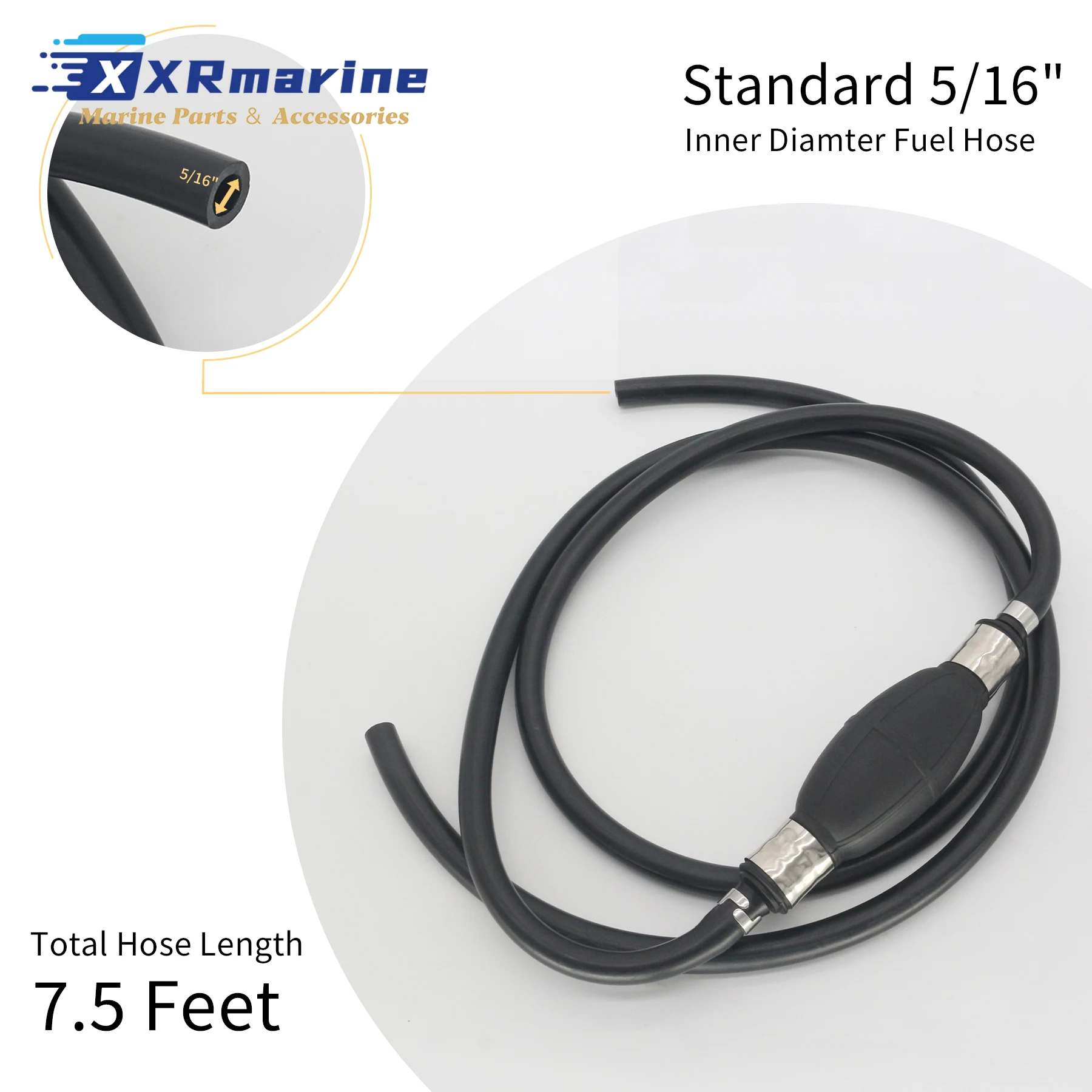 Fuel Hose Assy with Primer 8mm 5/16" Bulb Fits for Yamaha Tohatsu OMC Honda Johnson Suzuki Marine Outboard Engines Models
Fuel Hose Assy with Primer 8mm 5/16" Bulb Fits for Yamaha Tohatsu OMC Honda Johnson Suzuki Marine Outboard Engines Models