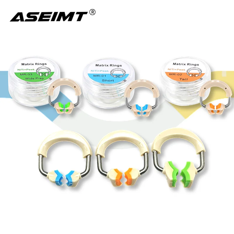 Dental Restoration Instrument: Sectional Contoured Matrix Clips & 3D NiTi PEEK Matrix Rings with Silicone Tip
Dental Restoration Instrument: Sectional Contoured Matrix Clips & 3D NiTi PEEK Matrix Rings with Silicone Tip