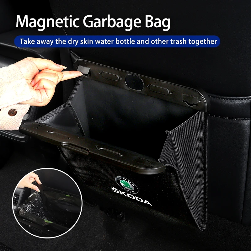 Car Seatback Trash Can Garbage Pouch Magnetic Waste Bag Accessories For Skoda Octavia Rapid Kodiaq Superb Derivative Karoq Fabi
Car Seatback Trash Can Garbage Pouch Magnetic Waste Bag Accessories For Skoda Octavia Rapid Kodiaq Superb Derivative Karoq Fabi