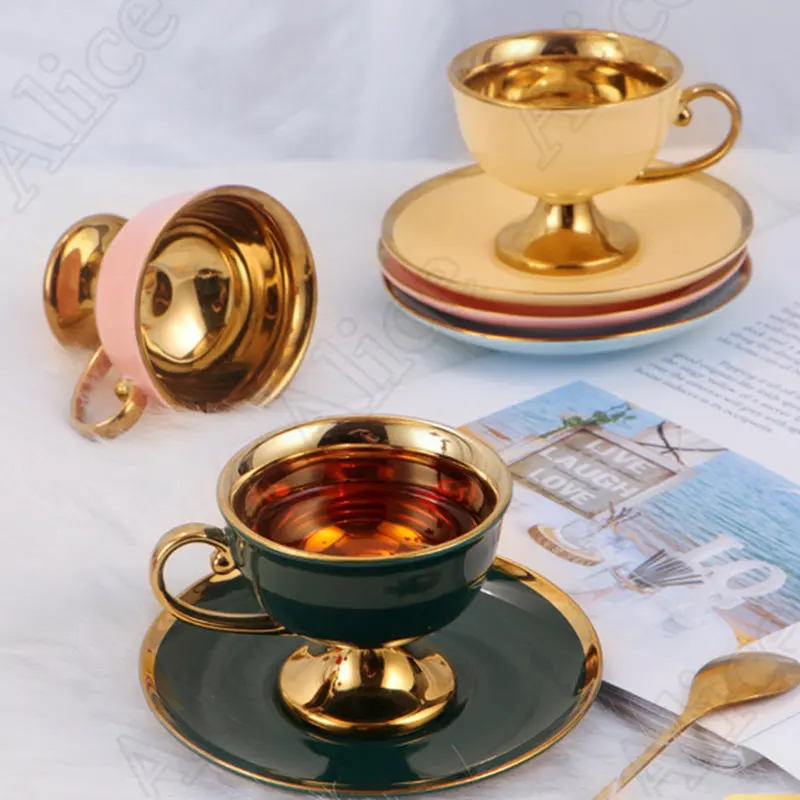 6 Pcs European Medieval Ceramic Coffee Cup Dish Set Light Luxury Gold-plated Breakfast Dessert Mug Household Drinking Utensils
6 Pcs European Medieval Ceramic Coffee Cup Dish Set Light Luxury Gold-plated Breakfast Dessert Mug Household Drinking Utensils