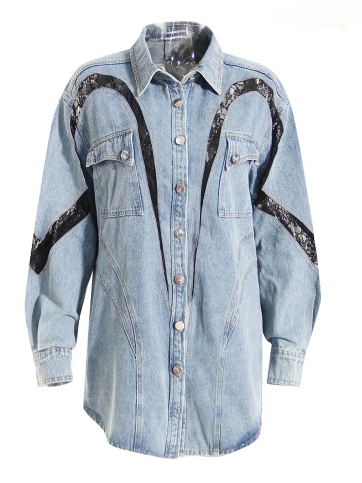 Hong Kong Yang Mi Denim Shirt Jacket Women's Long Sleeve Loose Mid-Length Lace Hollow Splicing Jacket Top Collar Button ...
Hong Kong Yang Mi Denim Shirt Jacket Women's Long Sleeve Loose Mid-Length Lace Hollow Splicing Jacket Top Collar Button ...