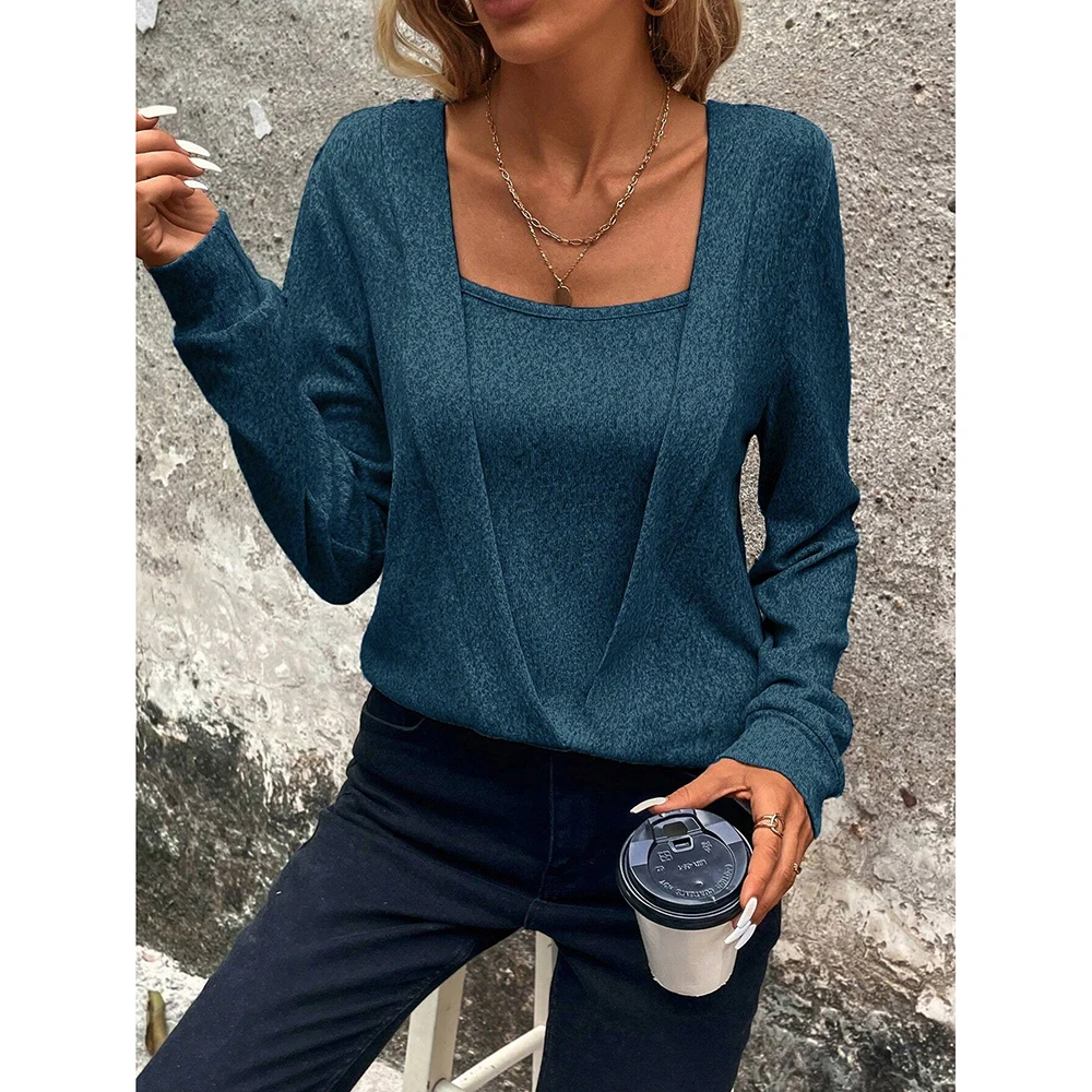 Mia Muse Women's T-Shirts French Simple Solid Color Long Sleeve Square Neck Casual T-Shirts
Mia Muse Women's T-Shirts French Simple Solid Color Long Sleeve Square Neck Casual T-Shirts