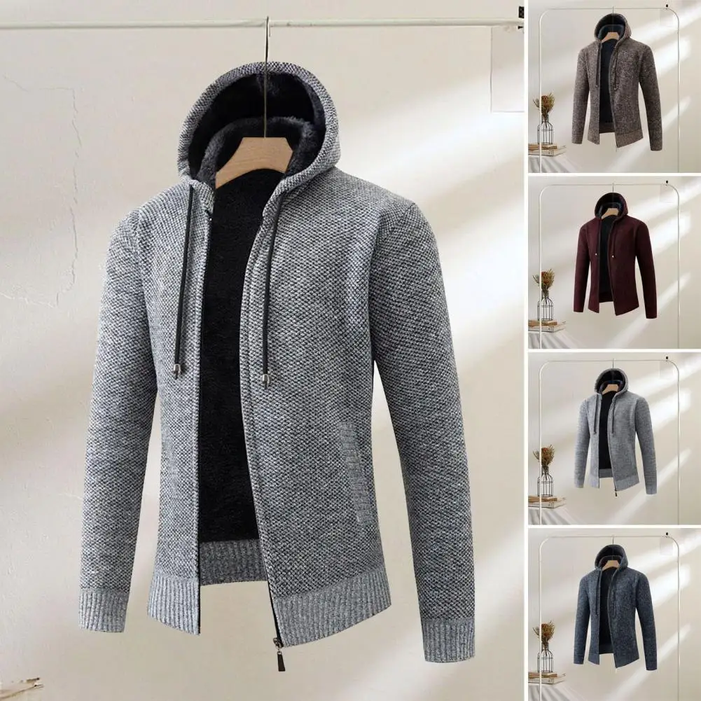 Men Winter Jacket with Hood Fleece Zipper Cardigan Men's Fall Winter Hooded Cardigan Coat with Velvet Lining Ribbed for Cold
Men Winter Jacket with Hood Fleece Zipper Cardigan Men's Fall Winter Hooded Cardigan Coat with Velvet Lining Ribbed for Cold