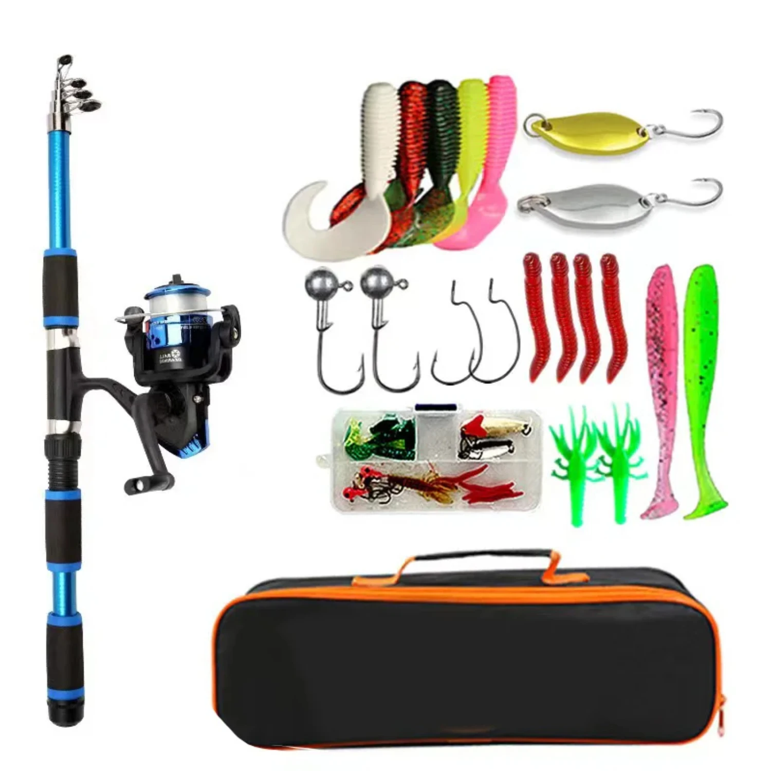 Fishing Pole Set Full Kits With Telescopic Fishing Rod And Spinning Reel Baits Travel Pole Set
Fishing Pole Set Full Kits With Telescopic Fishing Rod And Spinning Reel Baits Travel Pole Set
