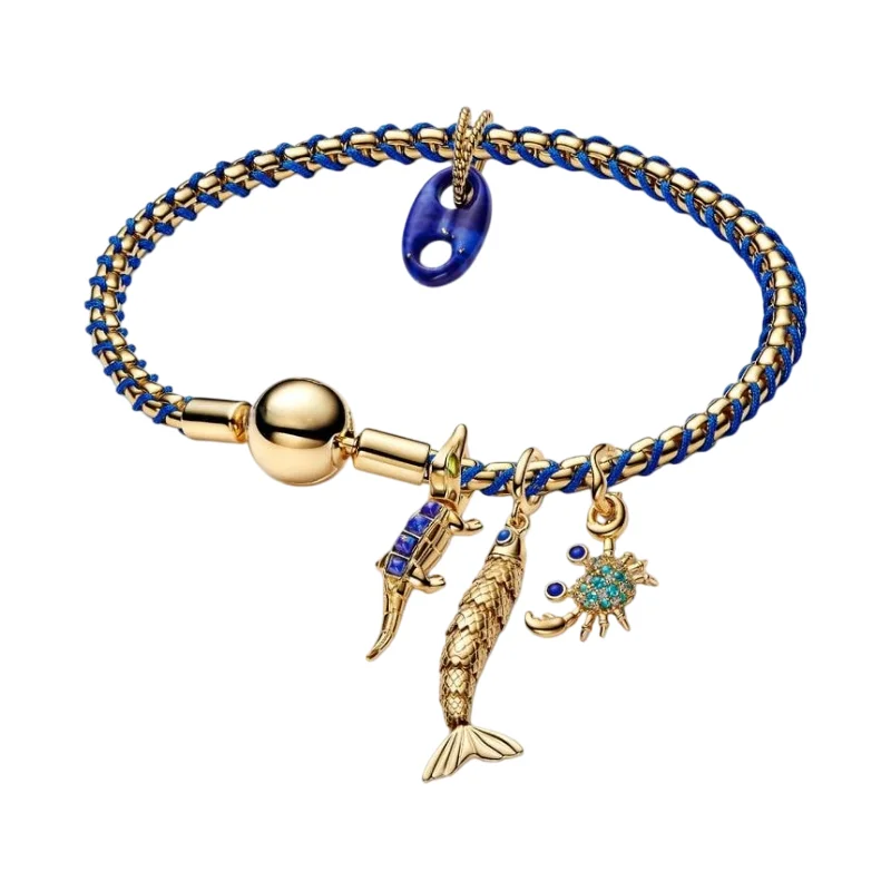 New Blue Rope Box Chain Bracelet Crab Pendant Articulated Fish Pendant Crocodile Pendant
New Blue Rope Box Chain Bracelet Crab Pendant Articulated Fish Pendant Crocodile Pendant