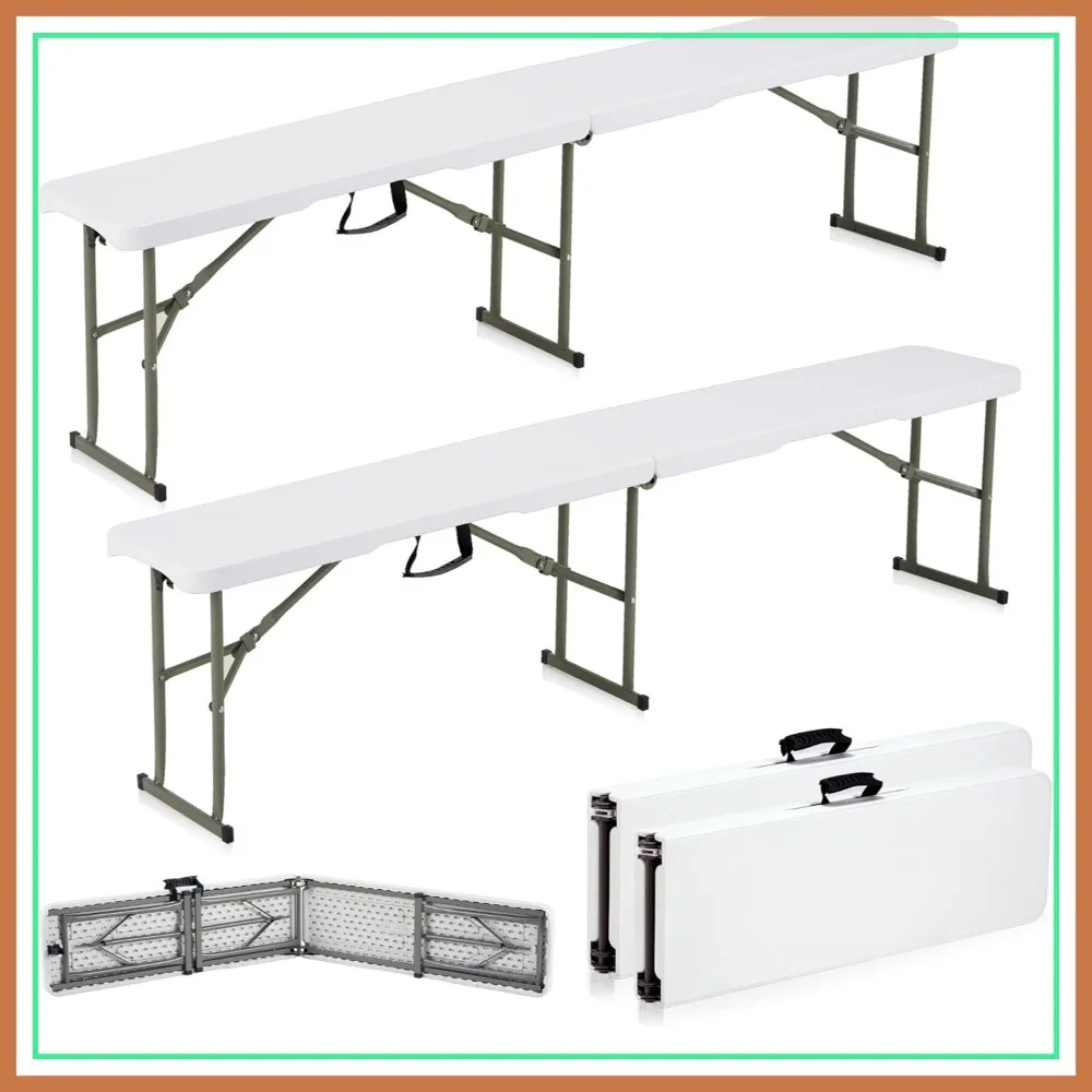 6ft Plastic Folding Bench with Handle, Portable Outdoor Seat for Garden Picnic Camping, Waterproof & Durable, 2-Pack
6ft Plastic Folding Bench with Handle, Portable Outdoor Seat for Garden Picnic Camping, Waterproof & Durable, 2-Pack