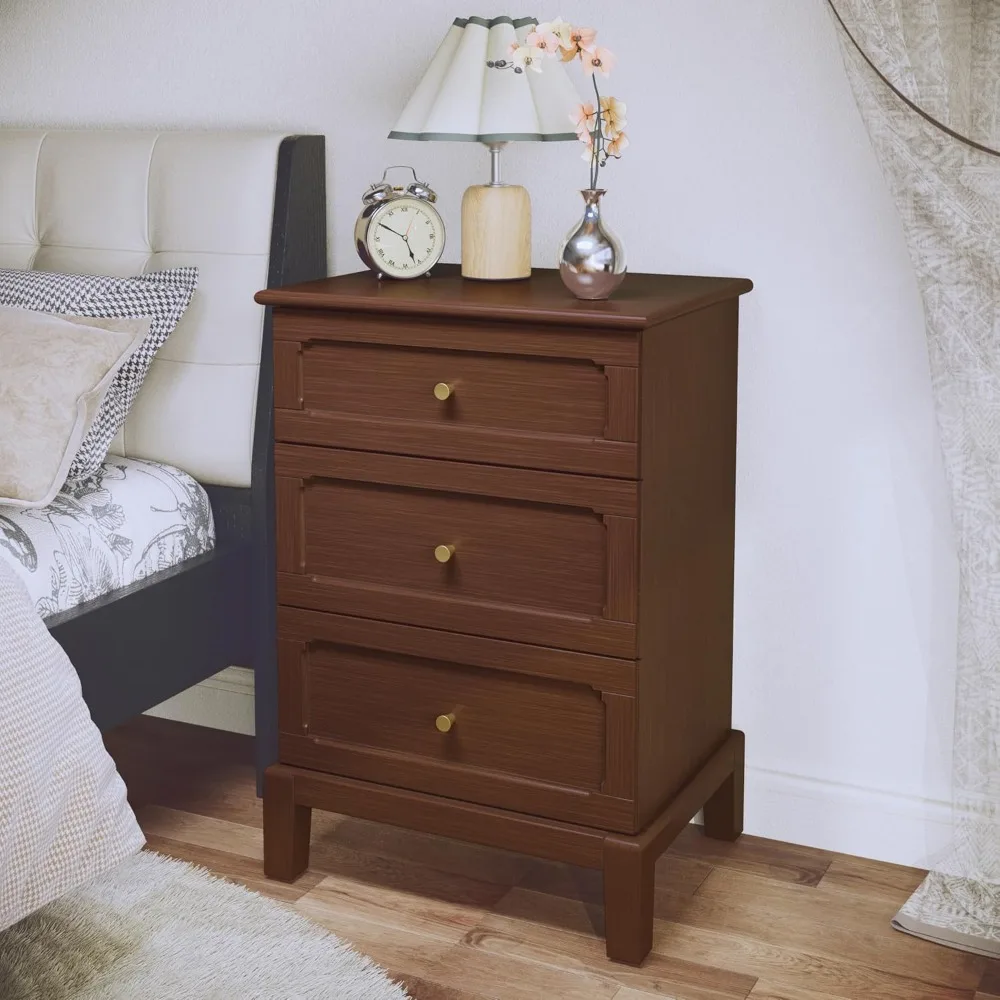 Wide Vintage Nightstand with 3 Drawers, Wooden Bedside Table with Metal Handles Tall End Side Table for Living Room
Wide Vintage Nightstand with 3 Drawers, Wooden Bedside Table with Metal Handles Tall End Side Table for Living Room