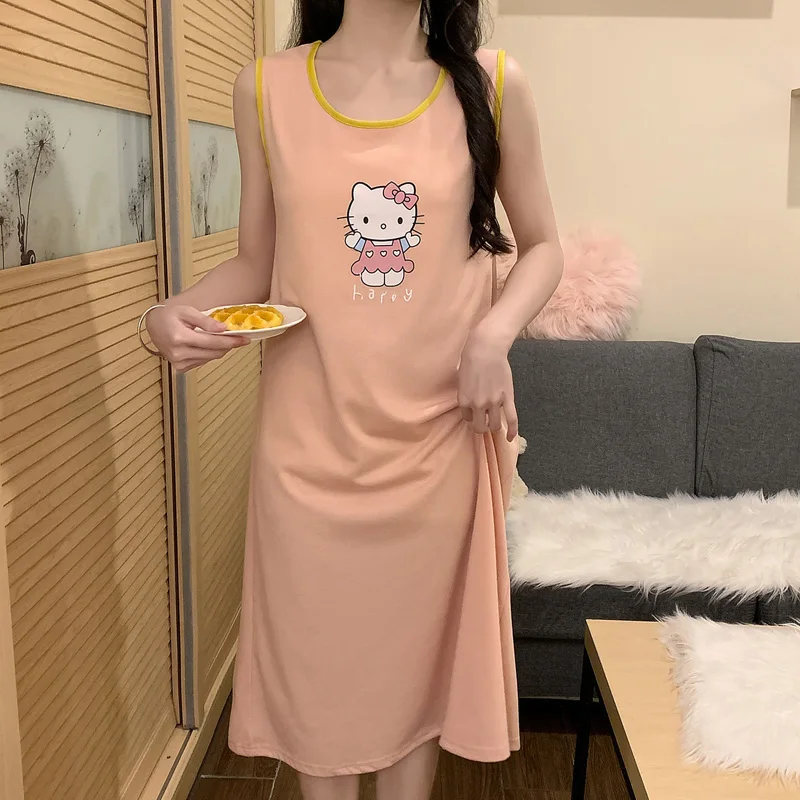 Summer new cute sweet cartoon cotton vest skirt Hello Kitty pajamas women's loose pajamas loungewear
Summer new cute sweet cartoon cotton vest skirt Hello Kitty pajamas women's loose pajamas loungewear