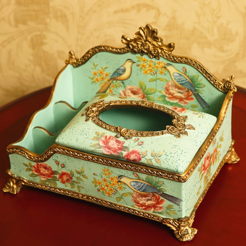 European Multifunctional Tissue Box Decorative Paper Drawing Box American Remote Control Storage Box Retro Living Room Tea Table
European Multifunctional Tissue Box Decorative Paper Drawing Box American Remote Control Storage Box Retro Living Room Tea Table