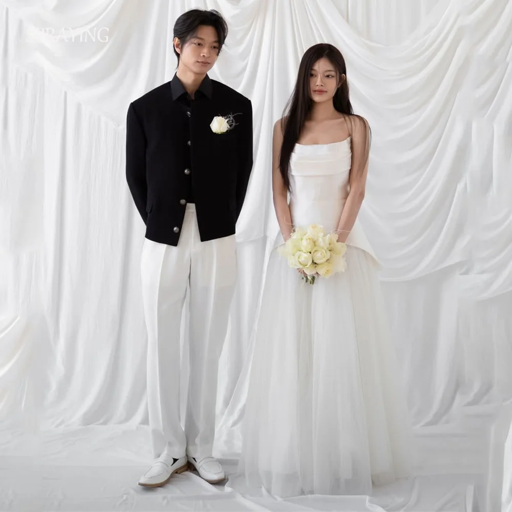 SPRAYING Elegant Strapless Satin Wedding Dresses Korea Photo Shoot Dress Ivory Tulle A-line Long Bridal Gowns Corset Customized
SPRAYING Elegant Strapless Satin Wedding Dresses Korea Photo Shoot Dress Ivory Tulle A-line Long Bridal Gowns Corset Customized