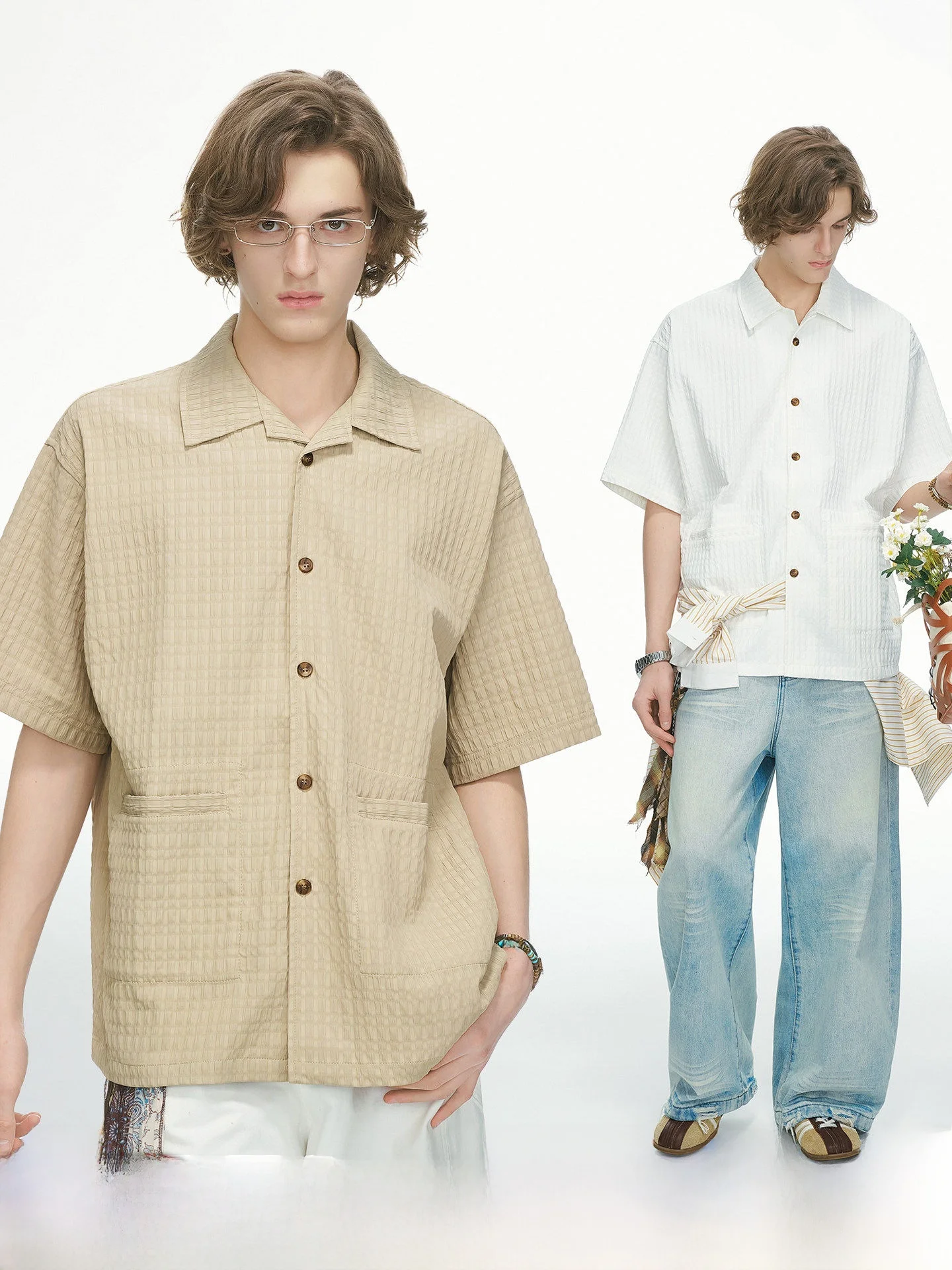 Dream Made Men's Casual Bubble Texture White Short Sleeve Shirt Loose Fit Summer Leisure Polyester Fiber Breathable Youth ...
Dream Made Men's Casual Bubble Texture White Short Sleeve Shirt Loose Fit Summer Leisure Polyester Fiber Breathable Youth ...