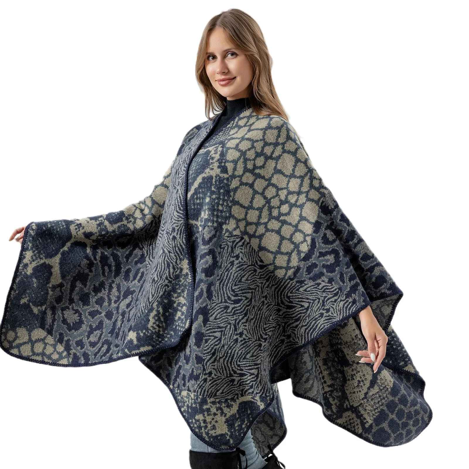 New Imitation Cashmere Leopard Print Cape Fashionable Travel Photography Cloak Women's High-end Sense Split Cape Dual-use P5
New Imitation Cashmere Leopard Print Cape Fashionable Travel Photography Cloak Women's High-end Sense Split Cape Dual-use P5