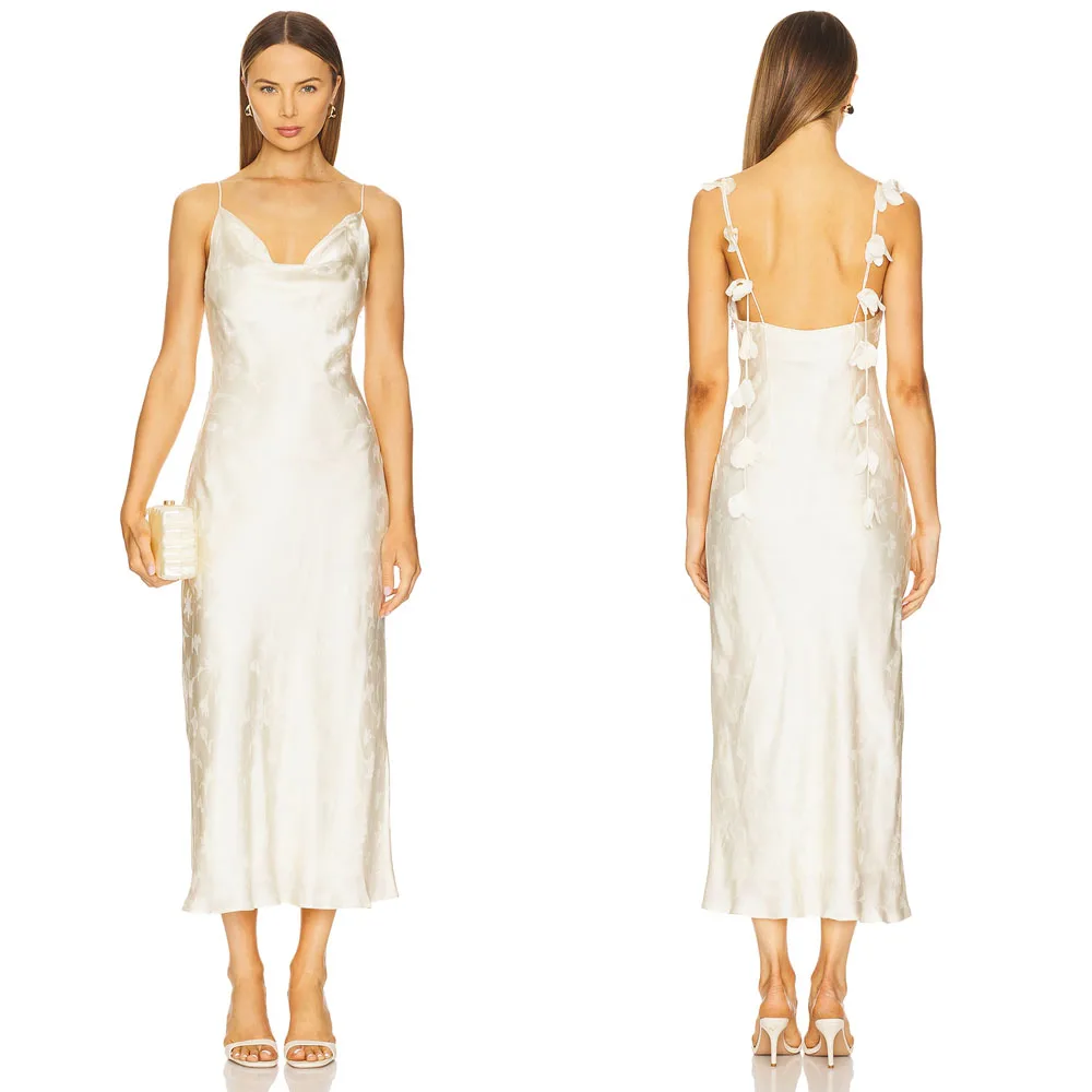 Customized High Quality Ankle Length Backless Thin Suspenders Sleeveless White A-line Women Vestidos Para Casamento Convidados
Customized High Quality Ankle Length Backless Thin Suspenders Sleeveless White A-line Women Vestidos Para Casamento Convidados