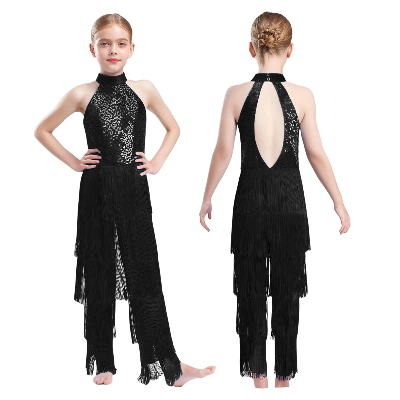 Детский многоуровневый комбинезон с кисточками и блестками для латинских танцев ча-ча, штаны с бахромой для самбы, полное боди, танцевальная одежда для самбы
Детский многоуровневый комбинезон с кисточками и блестками для латинских танцев ча-ча, штаны с бахромой для самбы, полное боди, танцевальная одежда для самбы