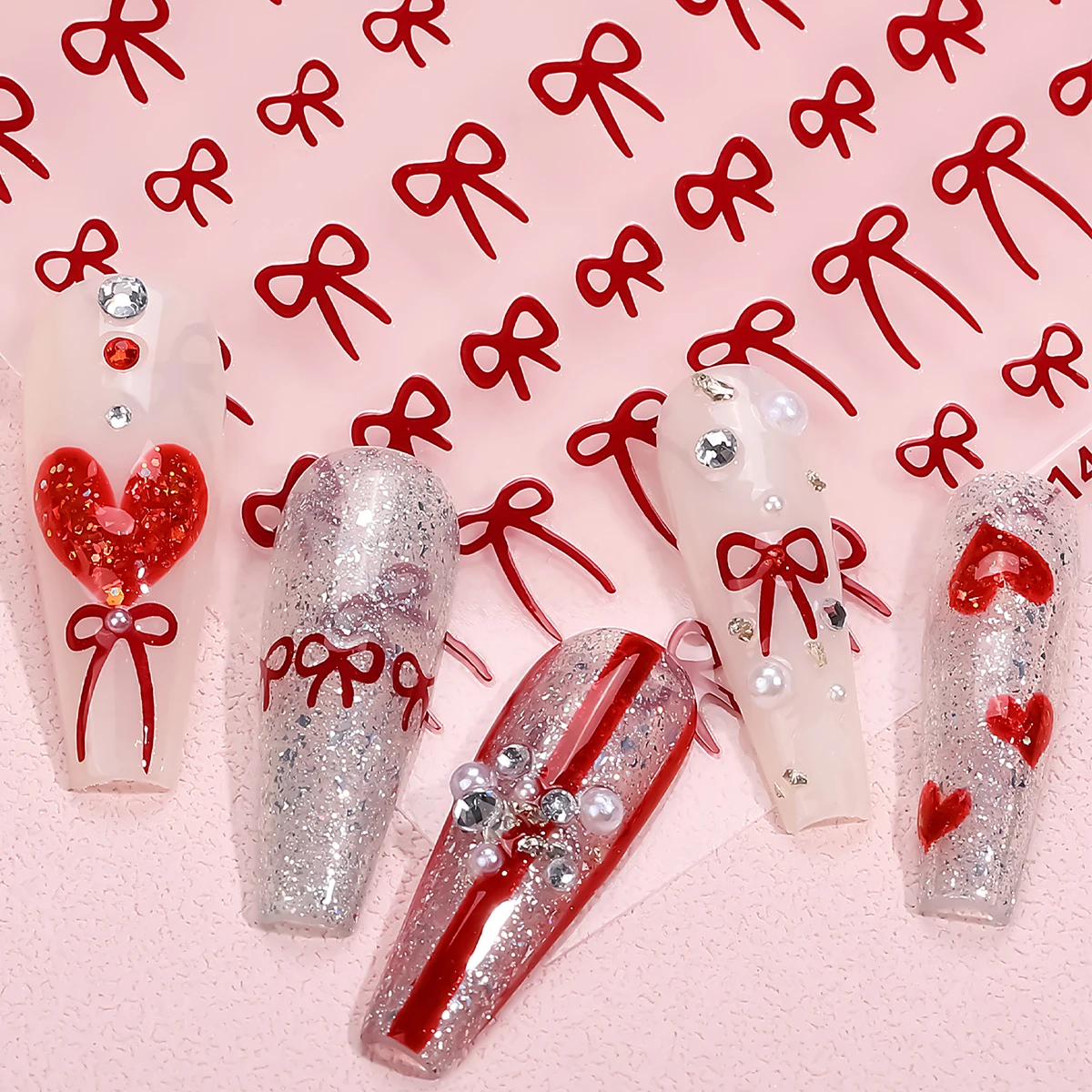 3D Red Black White Pink Bow Nail Art Sticker Mini Bowknot Self-Adhesive Nail Decals Manicure Decoration DIY Nail Accessories
3D Red Black White Pink Bow Nail Art Sticker Mini Bowknot Self-Adhesive Nail Decals Manicure Decoration DIY Nail Accessories