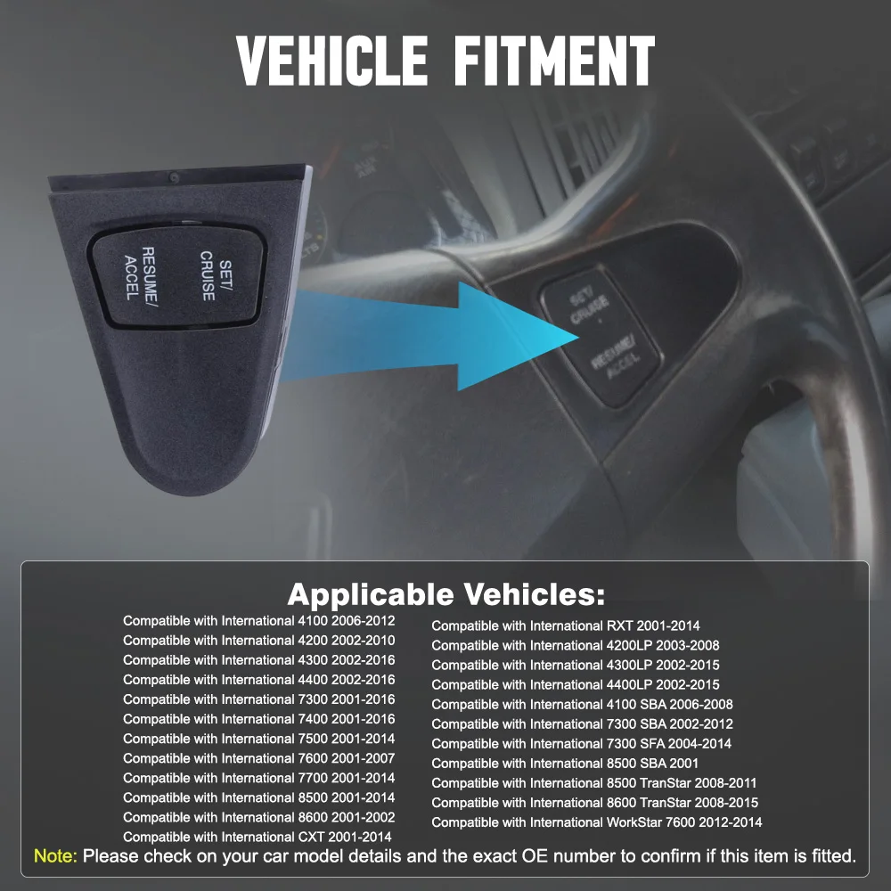 2506326C1 Right Side Car Steering Wheel Switch Cruise Control Switch for International 4100 4200 4300 7300 7700 4300LP
2506326C1 Right Side Car Steering Wheel Switch Cruise Control Switch for International 4100 4200 4300 7300 7700 4300LP