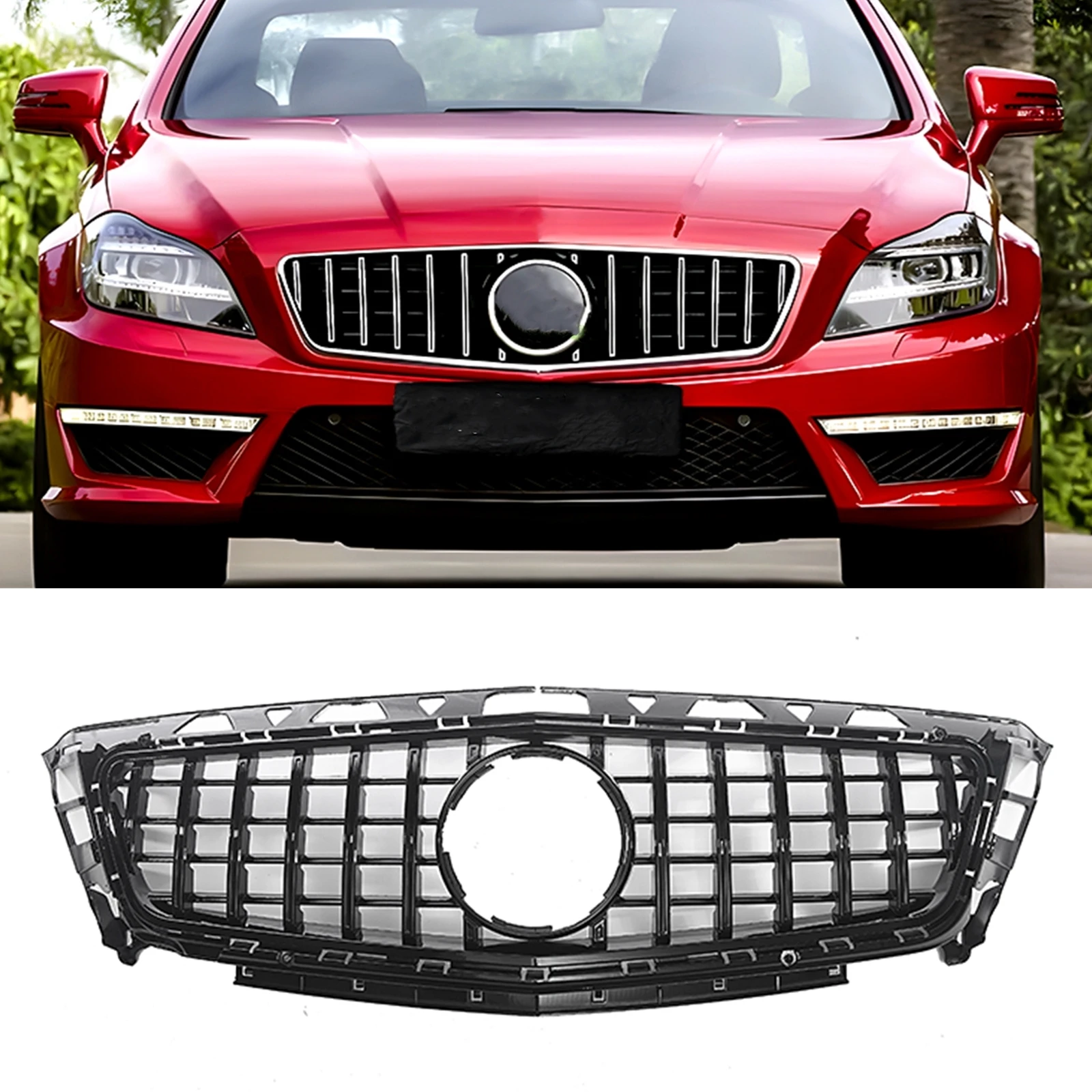 For Mercedes Benz W218 CLS63 AMG / CLS63 AMG S 2012-2014 GT Style Black/Silver Upper Bumper Hood Mesh Grid Front Grille Grill
For Mercedes Benz W218 CLS63 AMG / CLS63 AMG S 2012-2014 GT Style Black/Silver Upper Bumper Hood Mesh Grid Front Grille Grill