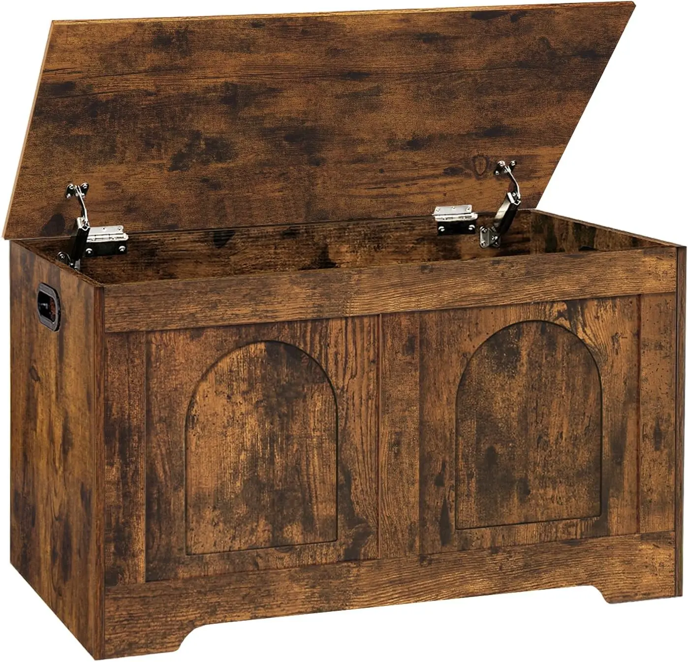 31.5" Wooden Storage Chest with Safety Hinges, Flip-Top Bench for Entryway, Living Room, Bedroom, Rustic Brown, Easy Assembly
31.5" Wooden Storage Chest with Safety Hinges, Flip-Top Bench for Entryway, Living Room, Bedroom, Rustic Brown, Easy Assembly