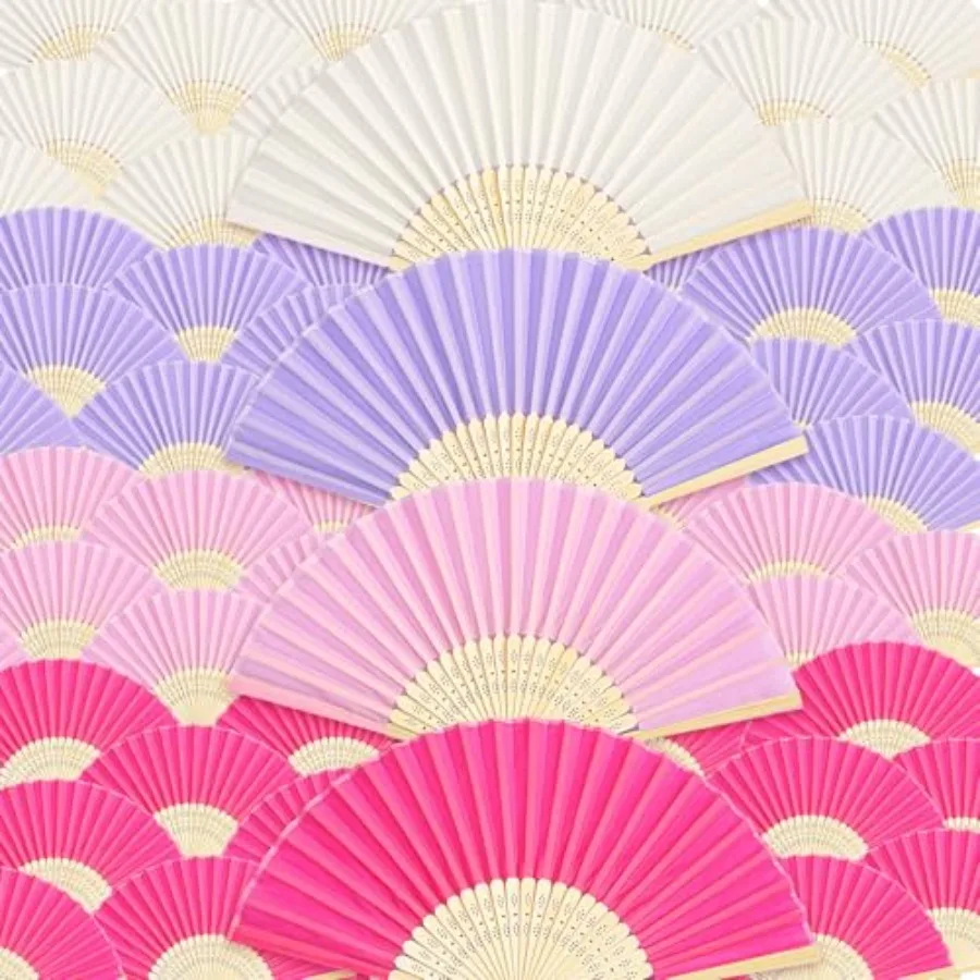 Blulu 100 Pcs Folding Hand Fans Bulk Bamboo Silk Handheld Fan for Line Dancing Clapping Popping Wedding Bridal Shower Baby Show
Blulu 100 Pcs Folding Hand Fans Bulk Bamboo Silk Handheld Fan for Line Dancing Clapping Popping Wedding Bridal Shower Baby Show
