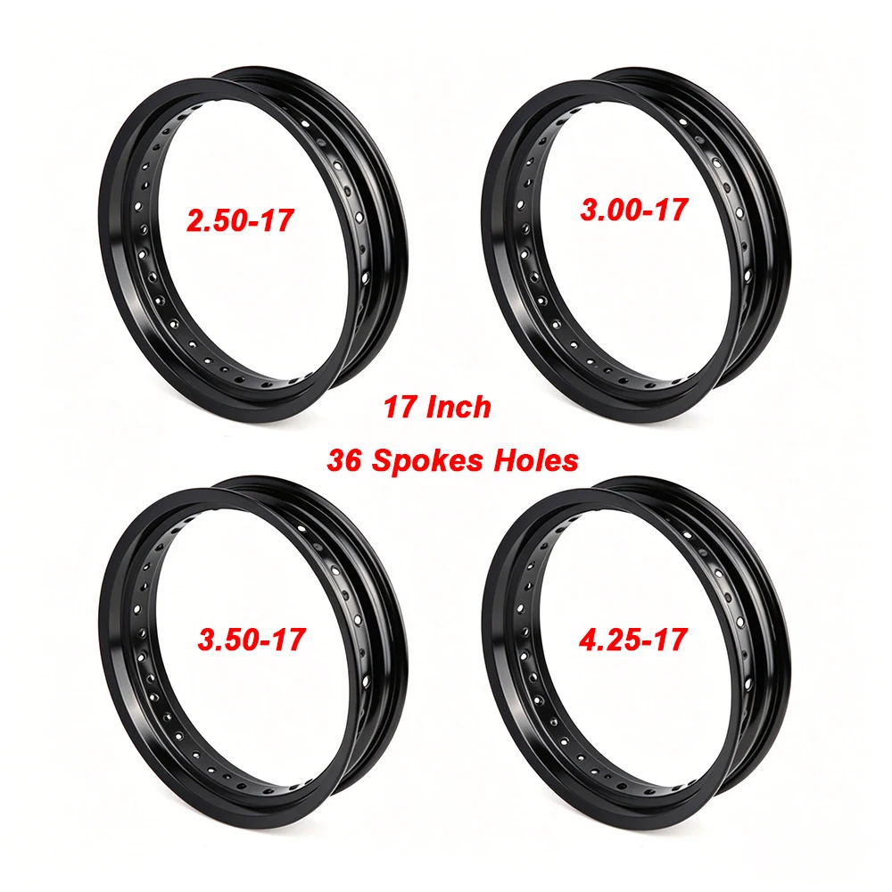 17 Inch 36 Spokes Holes Motorcycle Wheel Rim 2.50-17 3.00-17 3.50-17 4.25-17 Black Aluminum Alloy Rim For Dirt Bike Street Bike
17 Inch 36 Spokes Holes Motorcycle Wheel Rim 2.50-17 3.00-17 3.50-17 4.25-17 Black Aluminum Alloy Rim For Dirt Bike Street Bike