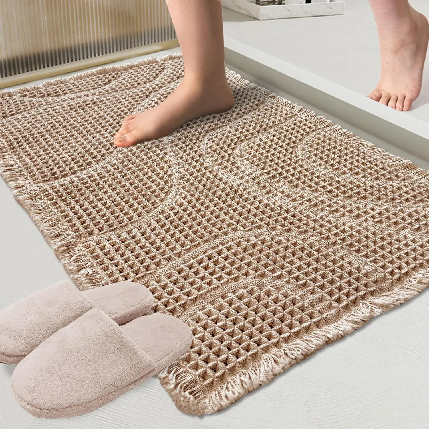 Super Absorbent Non Slip Bathroom Rug, Wavy Black Bath Mat, 24x78inch, Machine Washable Ultra Soft Floor Mats
Super Absorbent Non Slip Bathroom Rug, Wavy Black Bath Mat, 24x78inch, Machine Washable Ultra Soft Floor Mats
