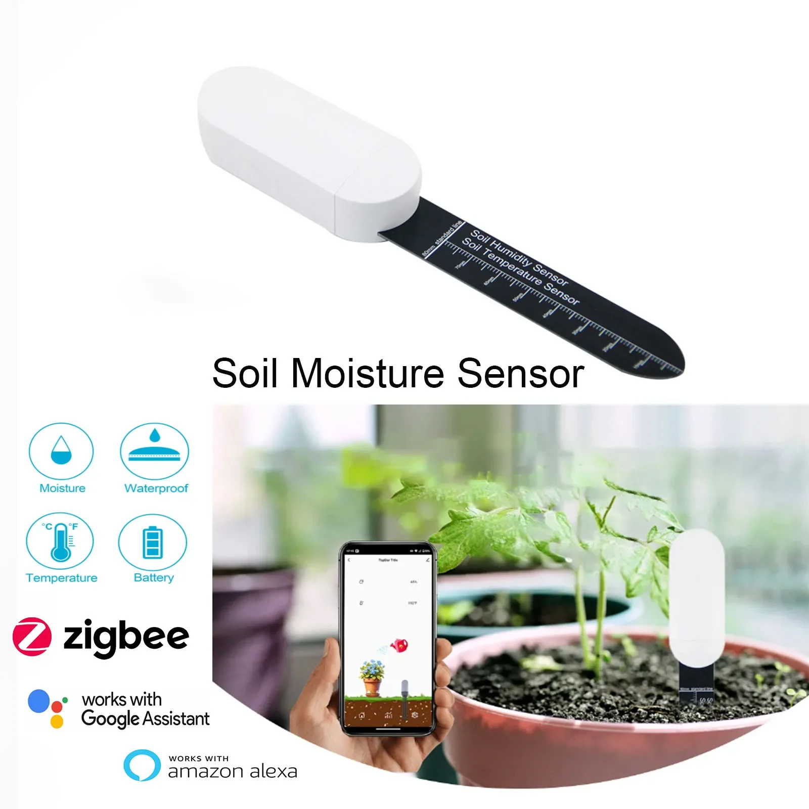 Soil Moisture Sensor Zigbee Smart Monitor Plants Moisture Tester Flower Pot Soil Hygrometer Garden Care Planting Humidity Meter
Soil Moisture Sensor Zigbee Smart Monitor Plants Moisture Tester Flower Pot Soil Hygrometer Garden Care Planting Humidity Meter