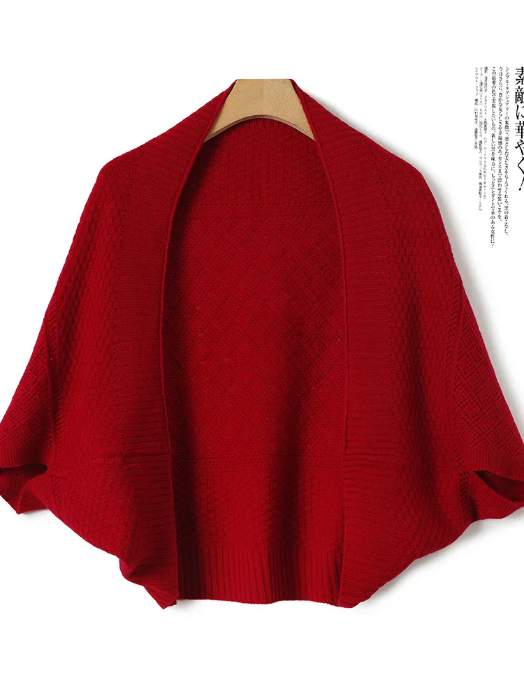 Autumn Winter New Style Pure Woolen Shawl Women's Knitted Open Cardigan Asymmetrical Hollow out Batwing Sleeve Wrap Coat
Autumn Winter New Style Pure Woolen Shawl Women's Knitted Open Cardigan Asymmetrical Hollow out Batwing Sleeve Wrap Coat