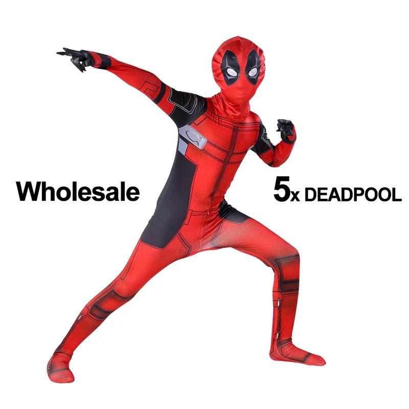 5 шт., оптовая продажа, костюмы для косплея DEADPOOL, детский комбинезон, боди, коллекция фанатов, праздничная одежда на Хэллоуин, платье
5 шт., оптовая продажа, костюмы для косплея DEADPOOL, детский комбинезон, боди, коллекция фанатов, праздничная одежда на Хэллоуин, платье