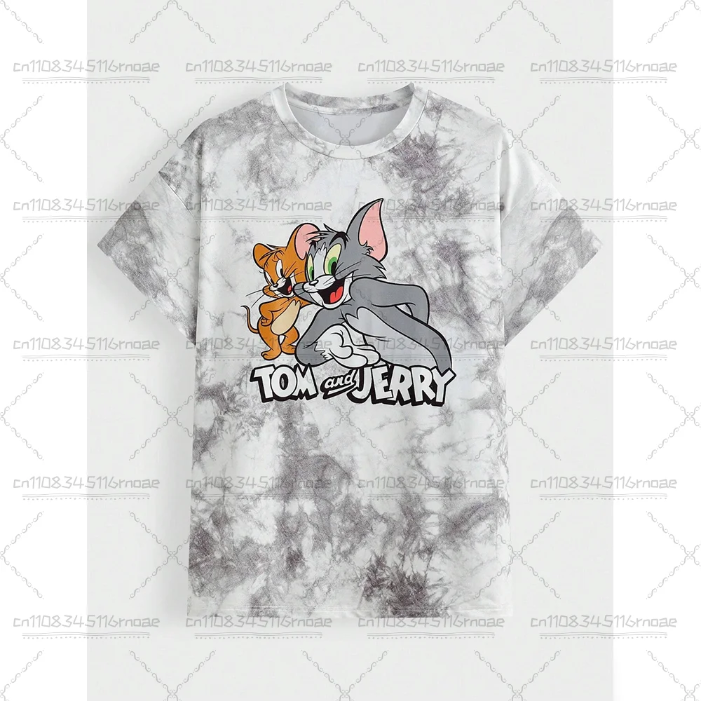 TOM&JERRY Cartoon Pattern Printed Knitted Cute Children's Casual Top Fashion Street T-shirt Summer Adult Short sleeved T-shirt
TOM&JERRY Cartoon Pattern Printed Knitted Cute Children's Casual Top Fashion Street T-shirt Summer Adult Short sleeved T-shirt