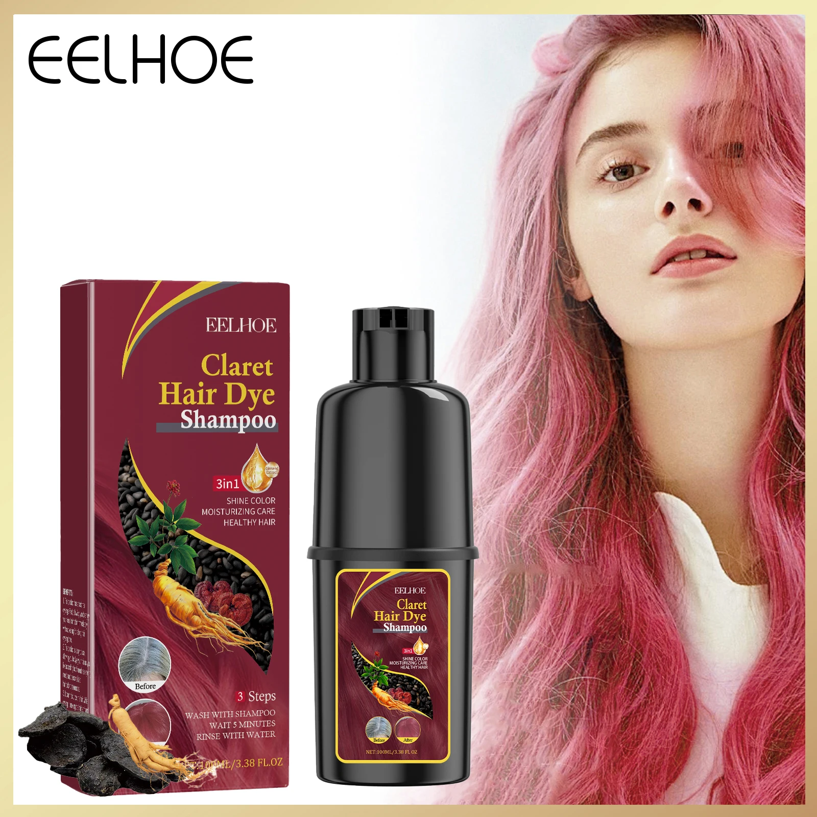 EELHOE 100ml Wine Red Hair Color Shampoo Gentle Non-Irritating Scalp Nourishing Easy Color Renew Salon Quality Hair Beauty
EELHOE 100ml Wine Red Hair Color Shampoo Gentle Non-Irritating Scalp Nourishing Easy Color Renew Salon Quality Hair Beauty
