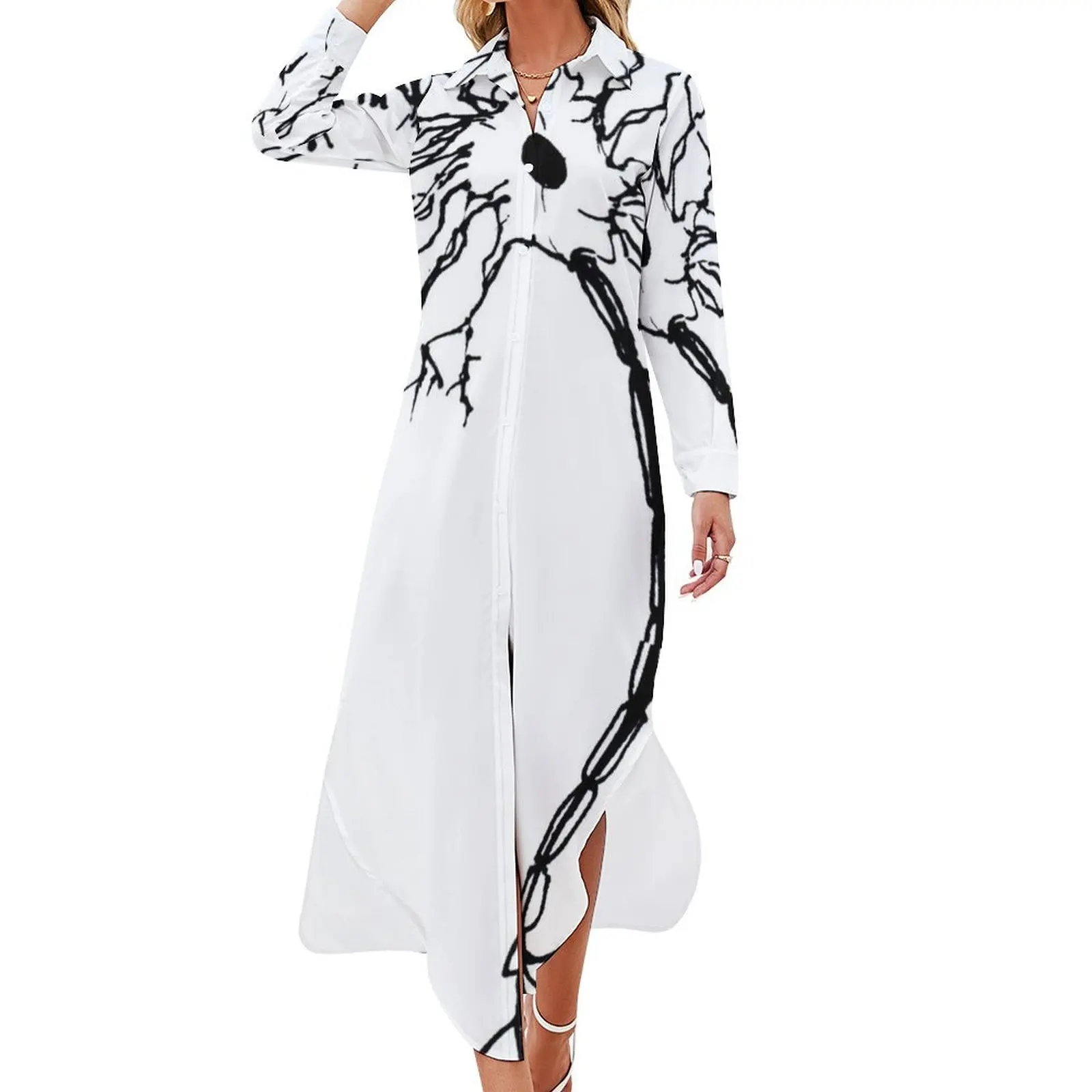 Simple Neuron Doodle Long Sleeved Shirt Dress elegant chic women dresses promotion sensual sexy dress for women
Simple Neuron Doodle Long Sleeved Shirt Dress elegant chic women dresses promotion sensual sexy dress for women
