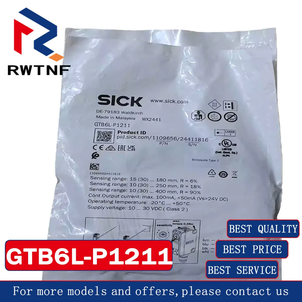 Совершенно новый оригинальный фотоэлектрический датчик SICK GTB6L-P1211, 100% оригинальный складской запас
Совершенно новый оригинальный фотоэлектрический датчик SICK GTB6L-P1211, 100% оригинальный складской запас