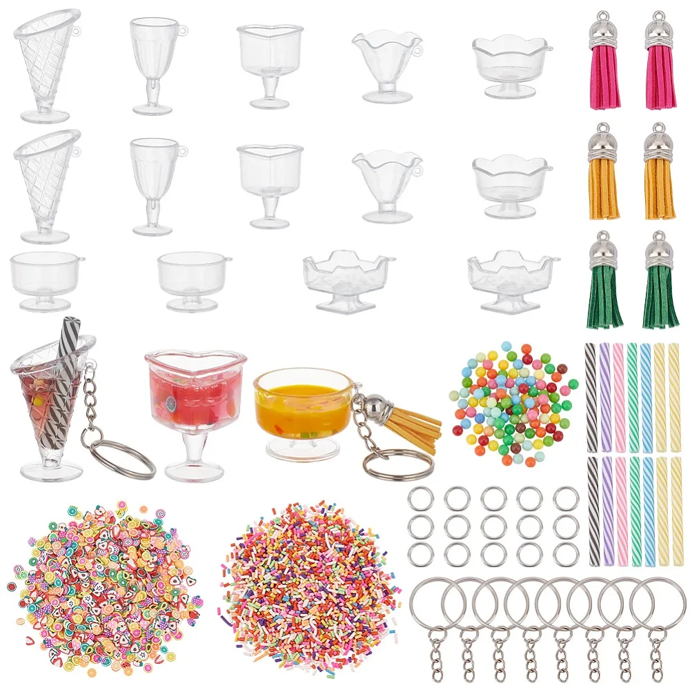 DIY Mini Sundae Cups Keychain Making Kit Including Iron Keychain Ring Polymer Clay Fruit Cabochons Plastic Cups Suede Tassel
DIY Mini Sundae Cups Keychain Making Kit Including Iron Keychain Ring Polymer Clay Fruit Cabochons Plastic Cups Suede Tassel